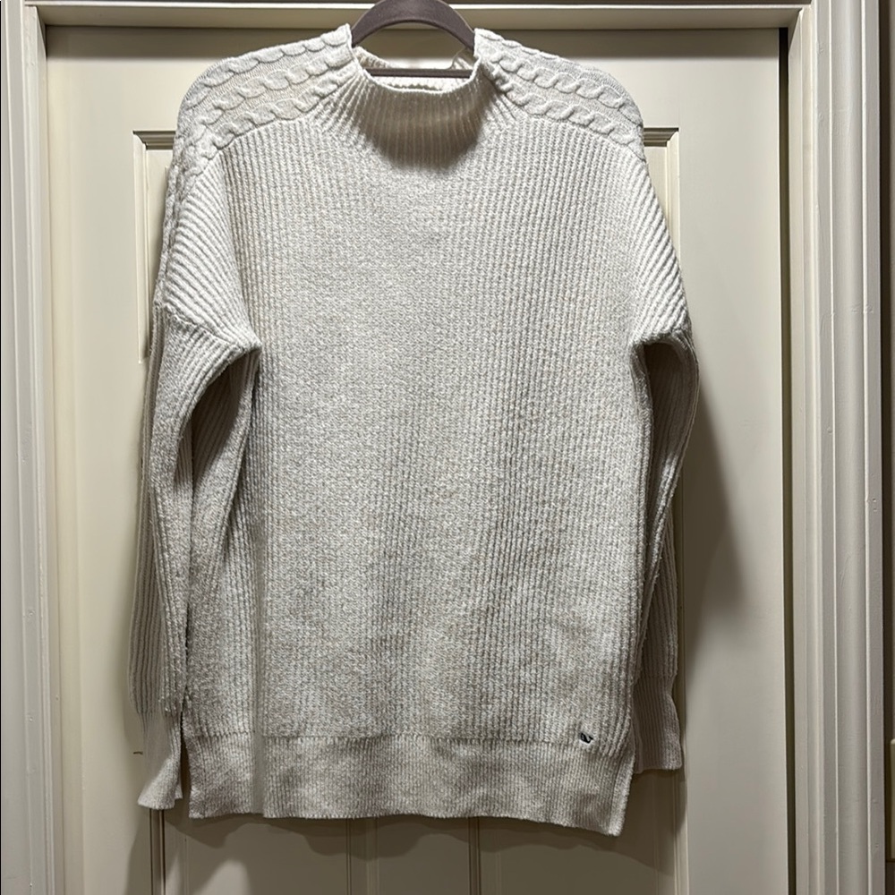 Vineyard Vines White Cowl Neck Sweater Soft Knit